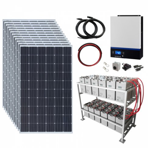 Photonic Universe Photonic Universe 3.6kW 48V Complete Off-grid solar power system with 12 x 300W solar panels, 5kW hy