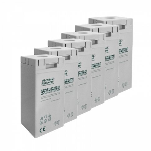 Photonic Universe Photonic Universe 12V 300Ah AGM deep cycle battery bank (6 x 2V batteries) for large power systems a