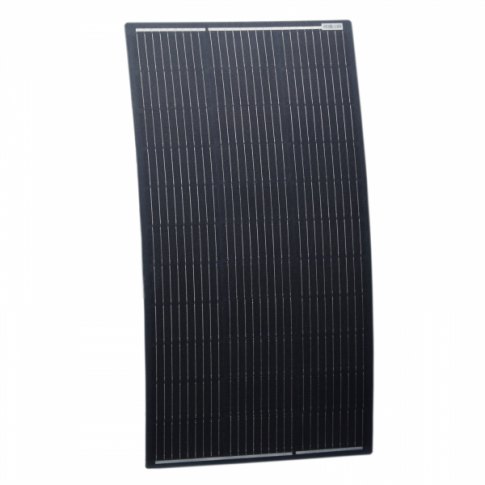Photonic Universe Photonic Universe 100W black semi-flexible fibreglass solar panel with round rear junction box and 3