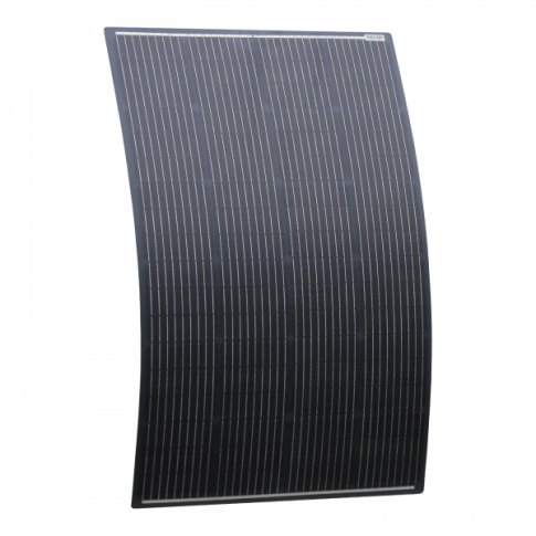 Photonic Universe Photonic Universe 150W black semi-flexible fibreglass solar panel with round rear junction box and 3