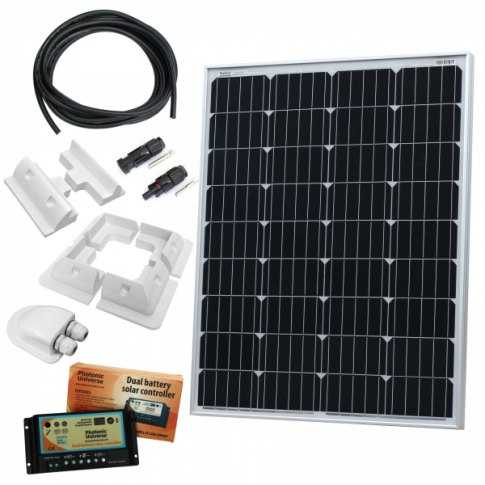 Photonic Universe Photonic Universe 100W 12V dual battery solar charging kit with 10A controller, mounting brackets an
