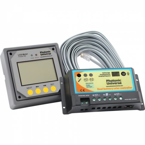 Photonic Universe Photonic Universe 10A dual battery solar charge controller with a remote LCD meter