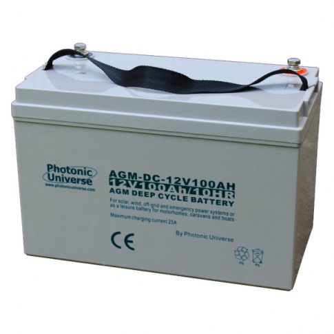 Photonic Universe Photonic Universe 100Ah 12V deep cycle AGM battery for motorhomes, caravans, boats, back up and off-