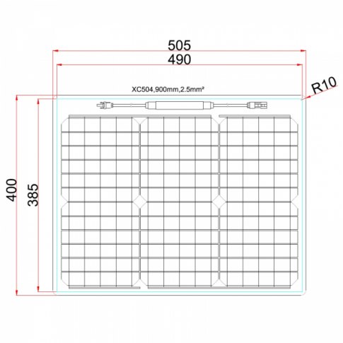 Photonic Universe Photonic Universe 30W Reinforced semi-flexible solar panel with a durable ETFE coating