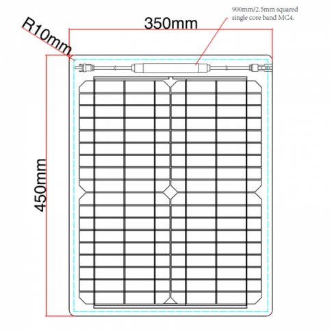 Photonic Universe Photonic Universe 20W Reinforced semi-flexible solar panel with a durable ETFE coating