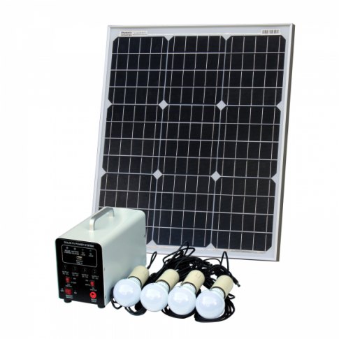 Photonic Universe Photonic Universe Off-Grid Solar Lighting System with 50W solar panel, 4 LED Lights, Solar Charge Co