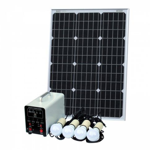Photonic Universe Photonic Universe Off-Grid Solar Lighting System with 60W solar panel, 4 LED Lights, Solar Charge Co