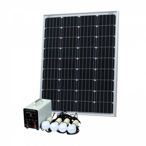 Photonic Universe Photonic Universe Off-Grid Solar Lighting System with 100W solar panel, 4 LED Lights, Solar Charge C