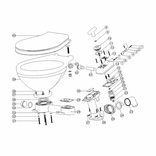 Nuova Rade Nuova Rade Toilet Major Service Kit for manual toilet LT-0 & LT-1