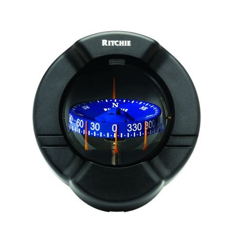 Lalizas Compass Venture SR-2-L, Bulkhead Mount, Blue Dial - Black Case