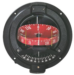 Lalizas Compass Navigator, BN-202-L, Bulkhead Mount, Red Dial - Black Case
