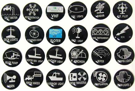 Lalizas Self-adhesive function labels for switch panels - set of 24pcs