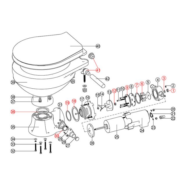 Nuova Rade Consumables Repair Kit for LT Nuova Rade Electric Toilets
