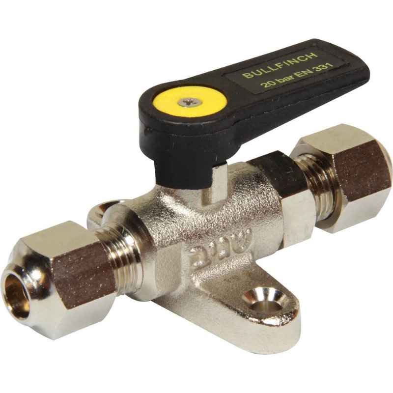 TCS Chandlery Compression Ball Valve Foot Mount 5/16