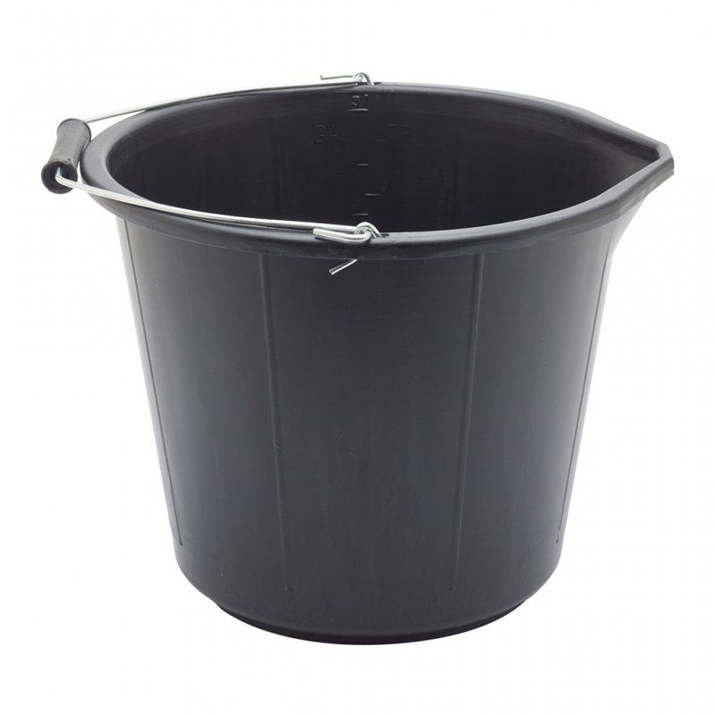 Pro Dec 3 Gallon Black Plastic Bucket With Pourer