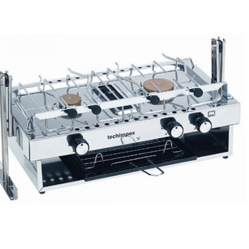 Techimpex Techimpex SKIPPER Double burner cooker with grill  compartment.