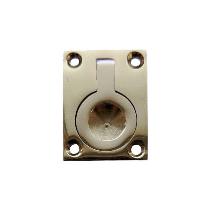 ECS Rectangular Flush Brass Lifting Ring 1.5