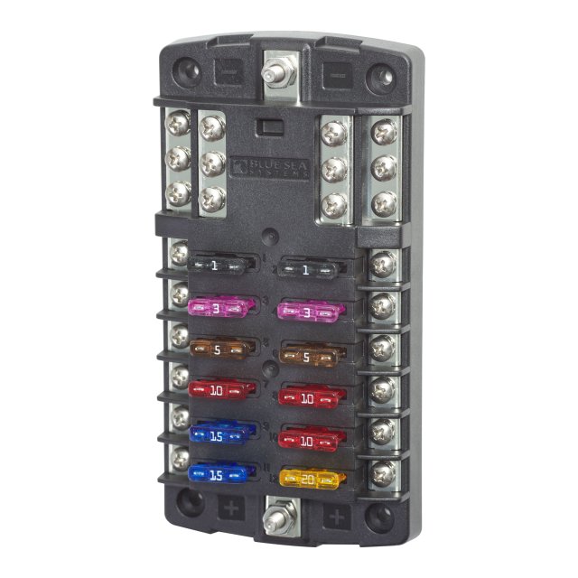 Blue Sea Systems Fuse Block STBlade 12circ w/gnd