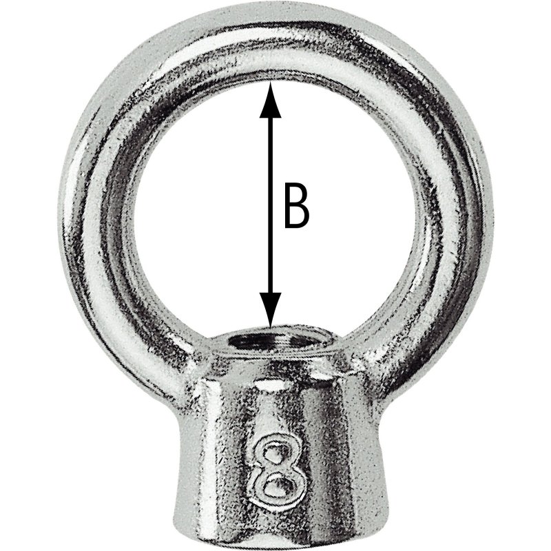 Plastimo Stainless steel eye nut 6mm thread 16mm eye