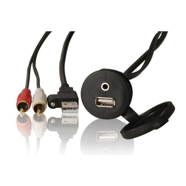 Fusion Fusion MS-CBUSB3.5 Panel Mount USB & 3.5mm Auxillay Input Connector