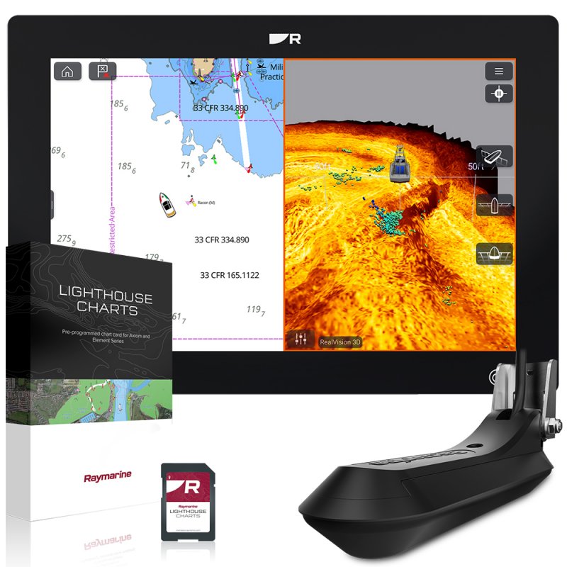 Raymarine Raymarine Axiom 2 RV Chartplotter with RealVision 3D & RV-100 transducer & Western Europe Chart