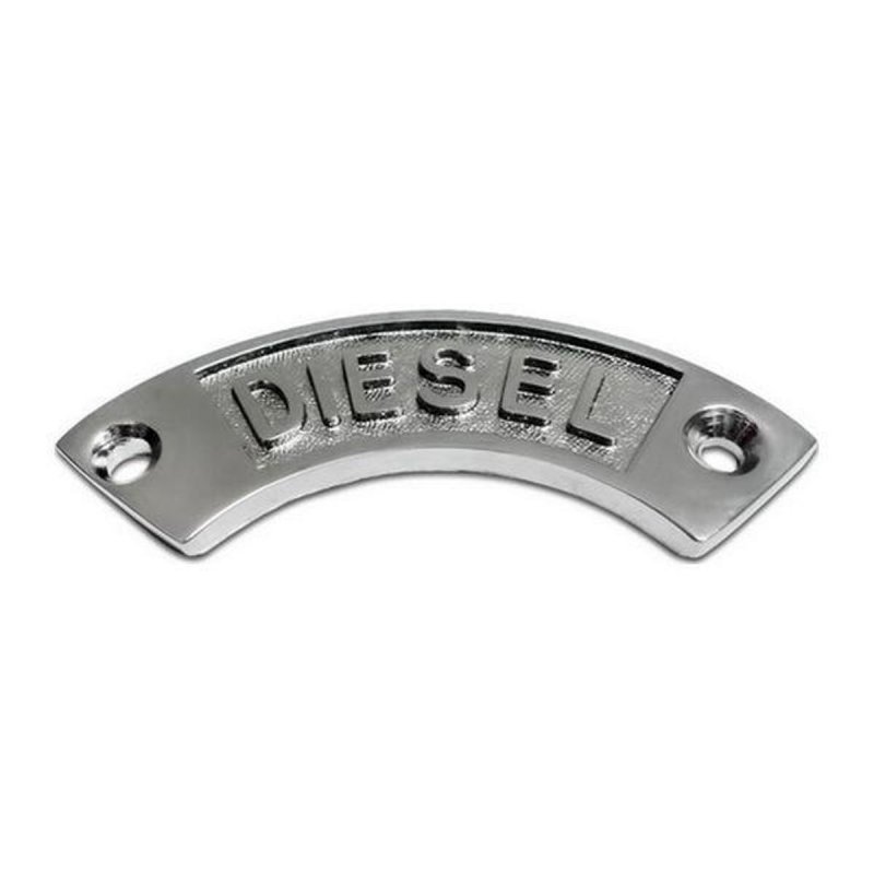 Curved Label 'Diesel' in Chrome