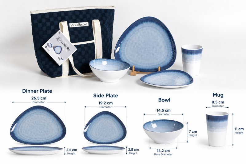 Flamefield  Flamefield 16Pcs Set Aegean Sea Blue With Cooler Bag