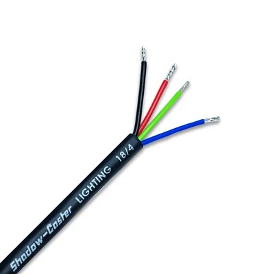 Shadow-Caster Marine LEDs LLC Shadow-Caster 18/4 AWG RGB Conductor Wire ft with Black Jacket