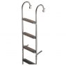 6 Rung Stainless Steel Folding Ladder, 180 degree crook - 3 + 3 hinged