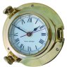 Meridian Zero Brass Porthole Clock - Large