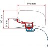 Fiamma VW T6 Transporter Multirail Brackets for F40 Awning Deep Black