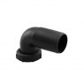 Inlet Elbow Fitting for 38mm hose,1 1/2" thread tightening ring,black